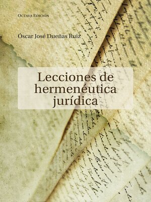 cover image of Lecciones de hermenéutica jurídica